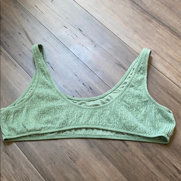 TOPSHOP‎ bikini swim top-sage green smocked - Picture 5 of 6